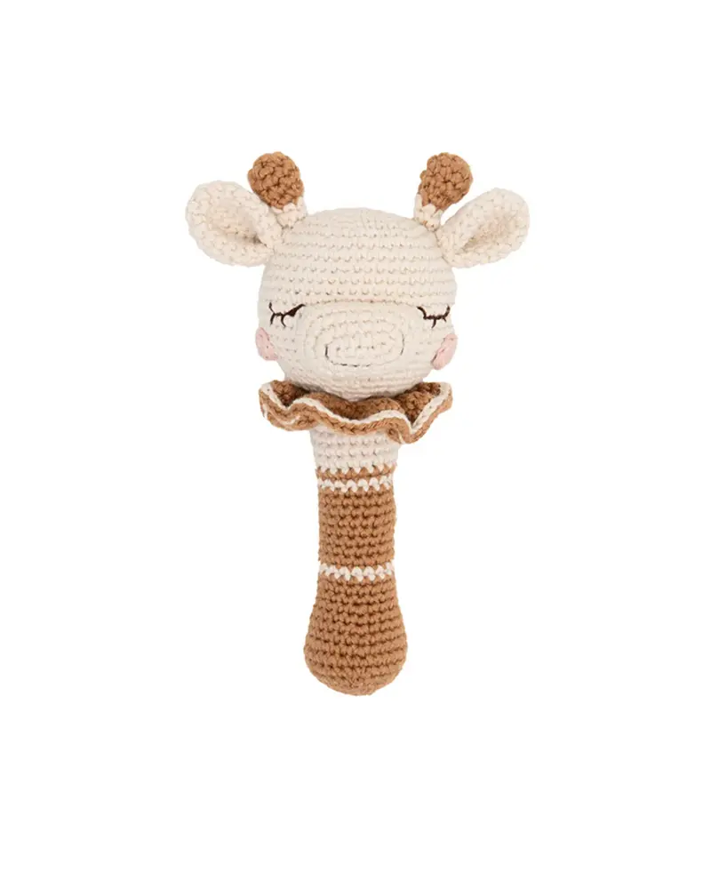Hochet crochet Girafe caramel