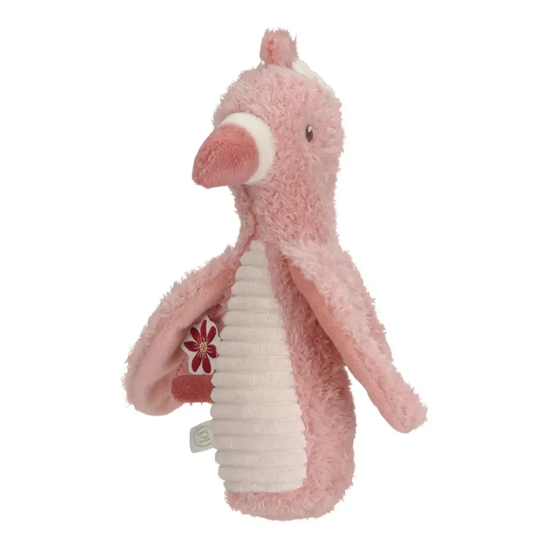Hochet peluche flamant rose Safari Friends – hochet doux bébé