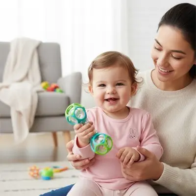 Hochet sensoriel bébé | Développement tactile
