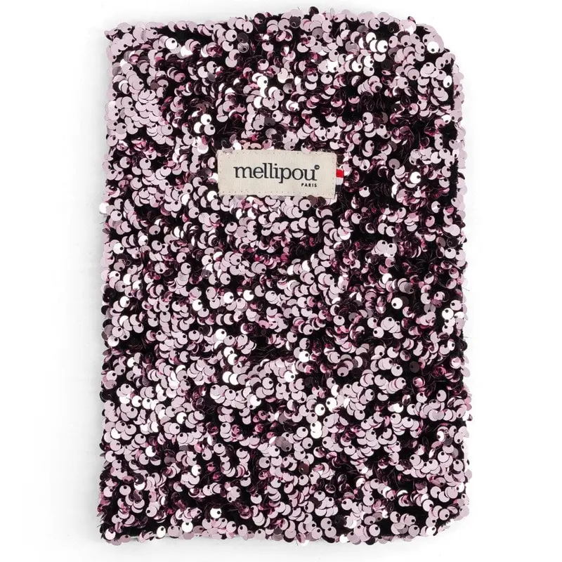 Housse carnet de santé rose pailleté - Liliane
