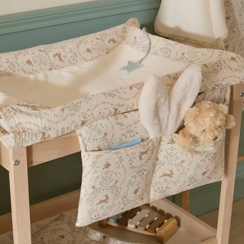 Housse de matelas à langer 60x80cm – Jardin enchanté