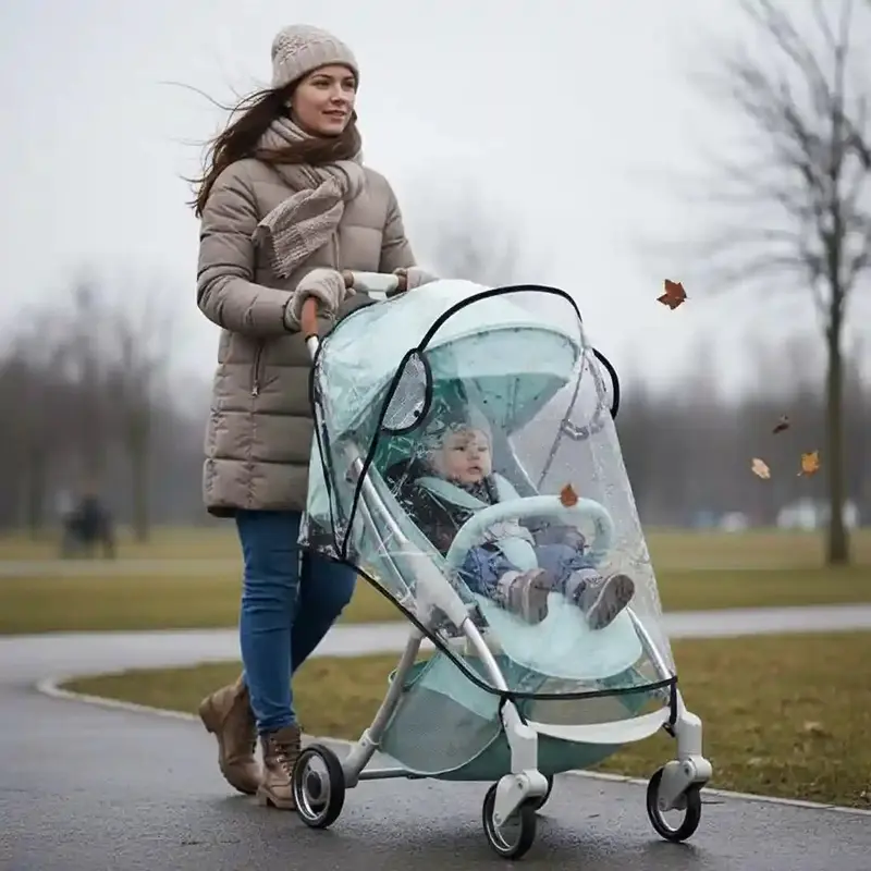 Housse pluie poussette sans PVC