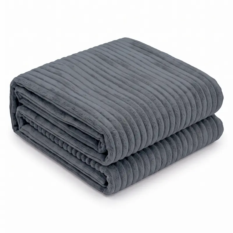 Housse Pouf XXL En Velours Côtelé - 110 X 100 Cm