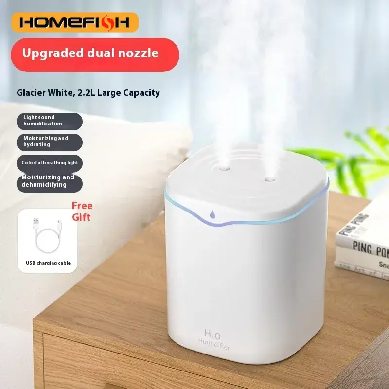 Humidificateur 2L double spray USB Mybooni — Silencieux sans fil chambre et bureau