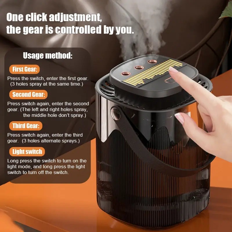 Humidificateur 3000ml Mybooni | Diffuseur Aromathérapie 3 Buses USB Veilleuse