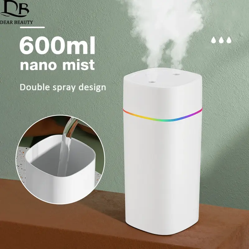 Humidificateur 600ml Double Buse Mybooni | Diffuseur Aromathérapie LED Silencieux