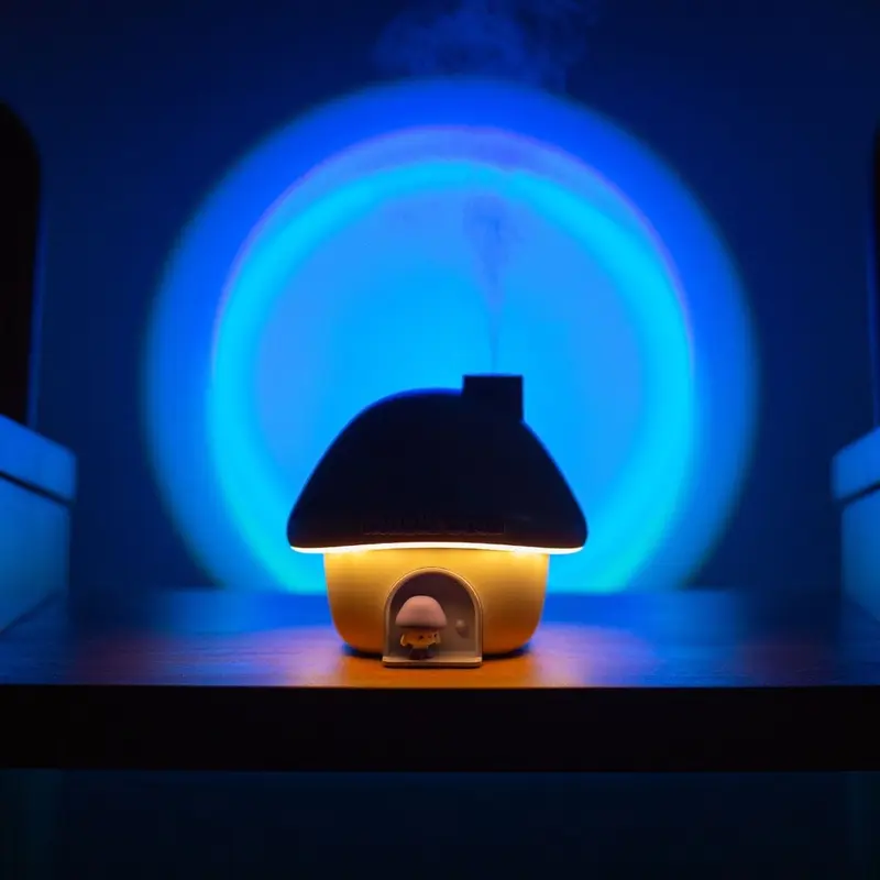 Humidificateur Mushroom House bleu