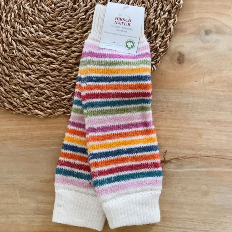 Jambières en laine vierge bio Hirsch Natur – Rainbow nature