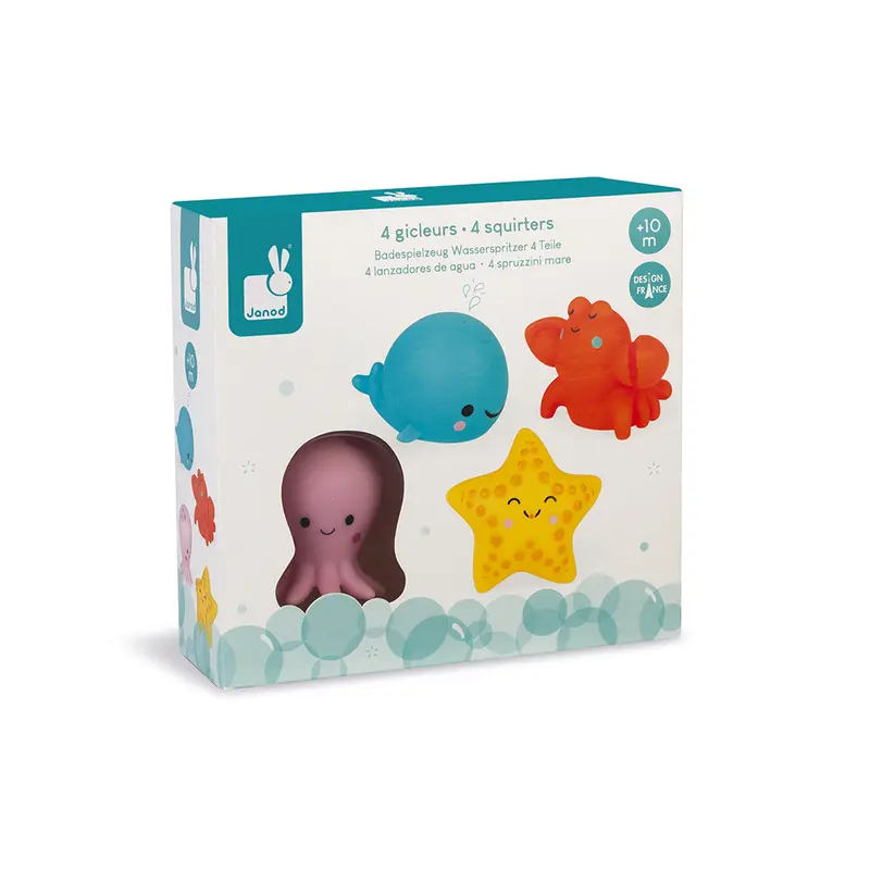 Janod - 4 Gicleurs pour le bain - Animaux de la Mer - 👶1 an+