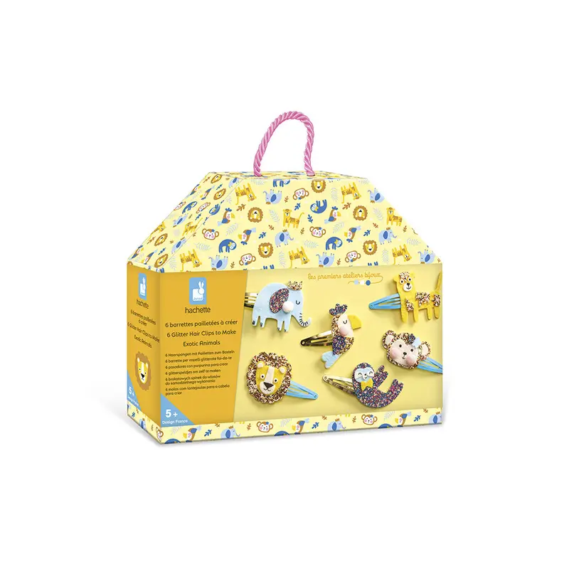 Janod - 6 Barrettes à créer - Exotic Animals - 6 ans+