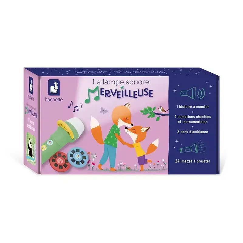 Janod - lampe sonore merveilleuse l'heure des bisous - lampe à histoires - 🧒3 ans+