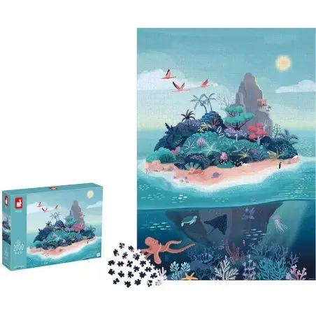 Janod - puzzle 2000 pièces - l'île mystérieuse 10 ans+