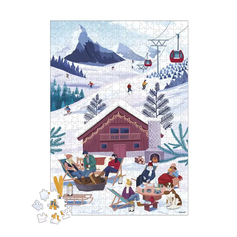 Janod -Puzzle hiver à la montagne - 500 PCS -8 ans+