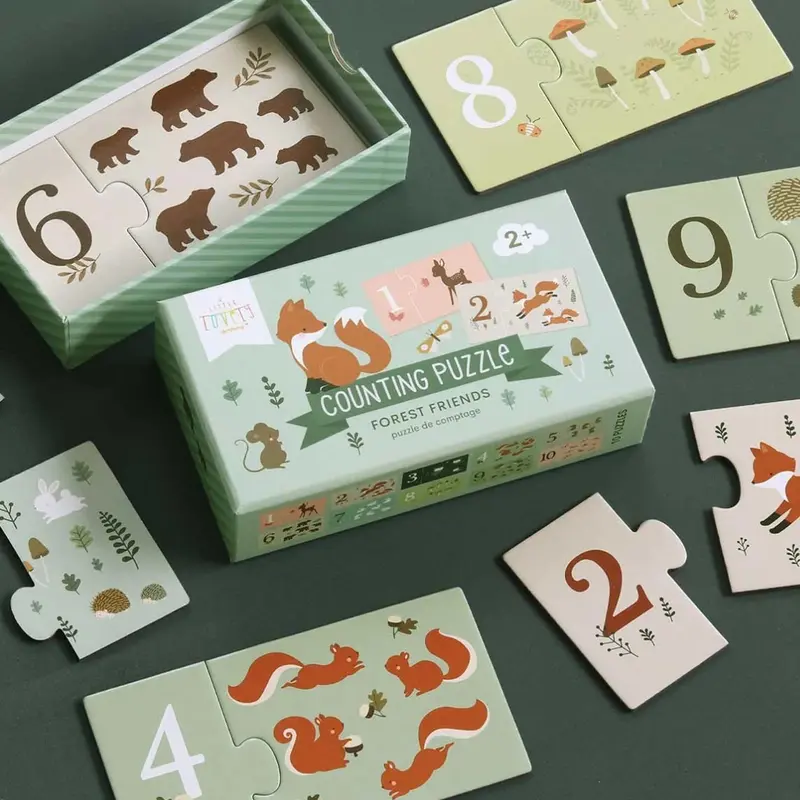 J’apprends à compter – Amis de la forêt – 10 puzzles 🦊🌲