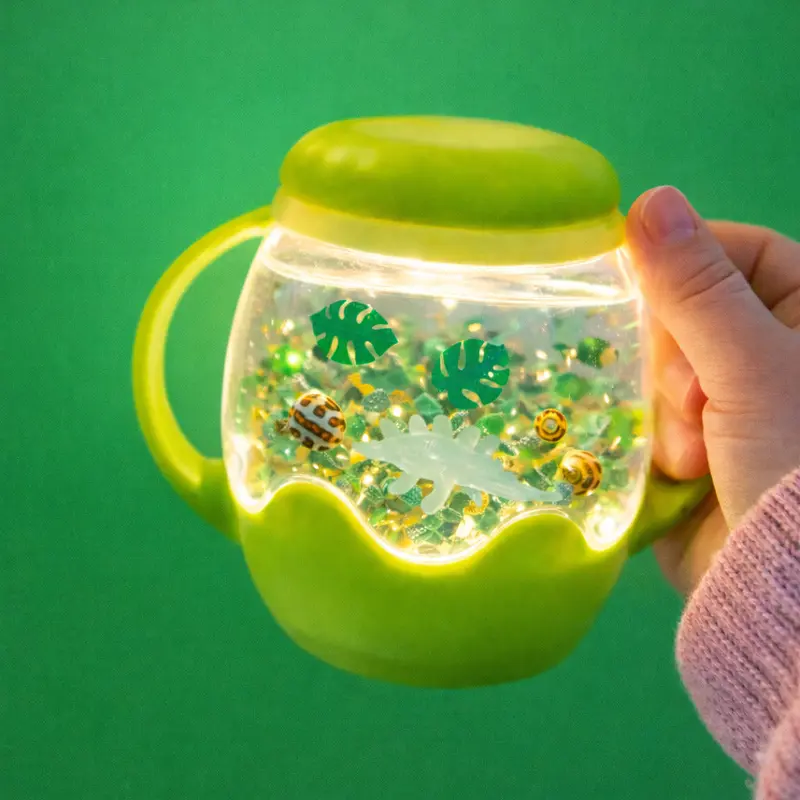 Jarre jouet sensoriel lumineux enfant – bocal apaisant dès 18 mois verte