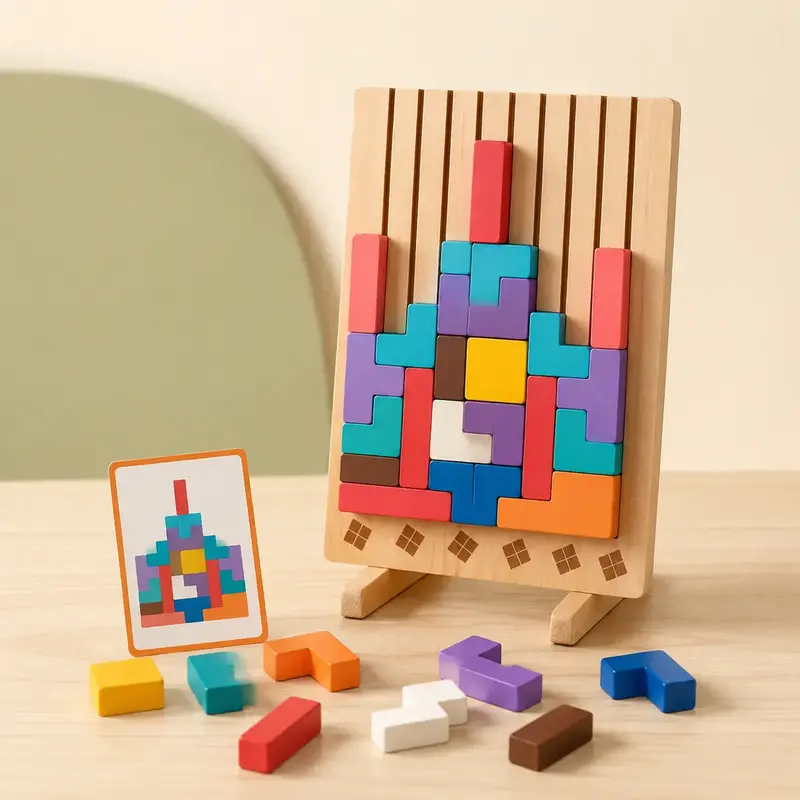 Jeu de logique enfant en bois | Puzzle à défis