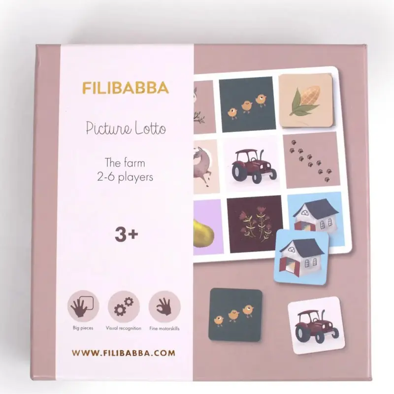 Jeu de loto des images - A la ferme - Filibabba