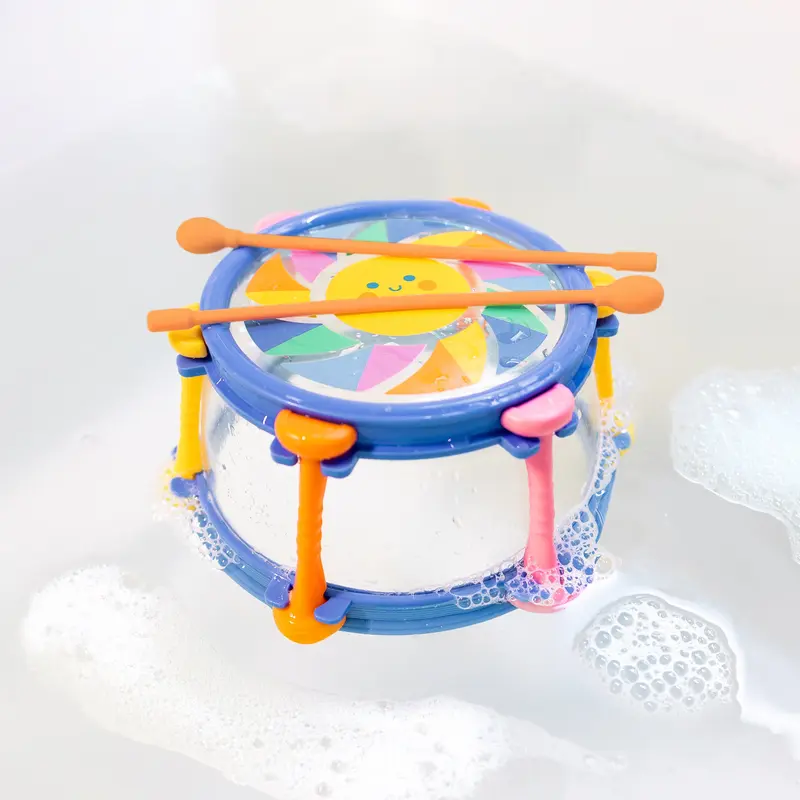 Jouet de bain bébé tambour – jouet d’éveil musical 2 ans