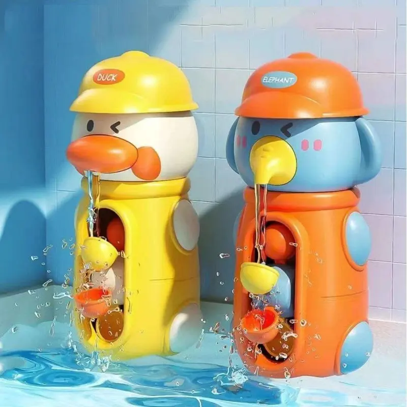 Jouet de Bain Chute d'Eau Éléphant & Canard – Ventouses, Sans BPA, 4 Coloris