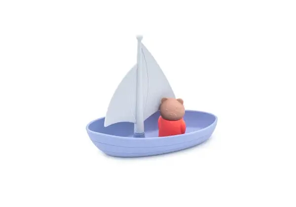 jouet de bain ours dans bateau - Little L