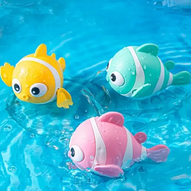 Jouet de bain poisson clown nageant - jouet à ressort flottant bébé baignoire