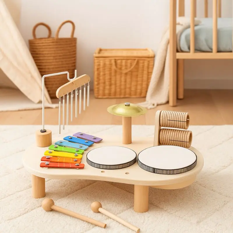 Jouet en bois-Table musicale