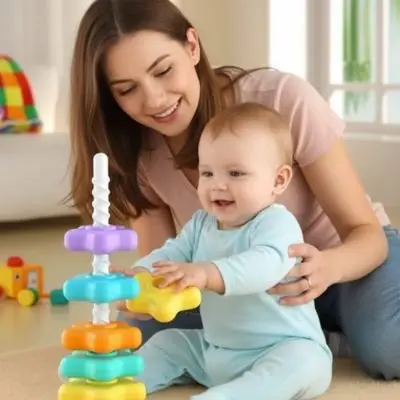 Jouet pour bébé 18 mois | Anneaux empilables d’éveil