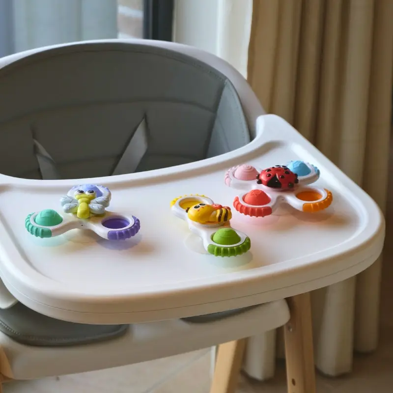 Jouets bébé ventouse sensoriels – Lot de 3 spinners