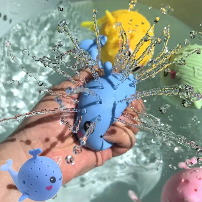 Jouets de bain baleine éponge Mybooni — Anti-stress squeezy natation enfant