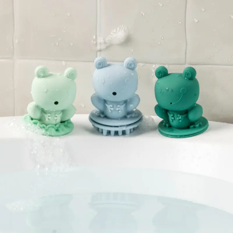 Jouets de bain bébé – Set 3 grenouilles en silicone