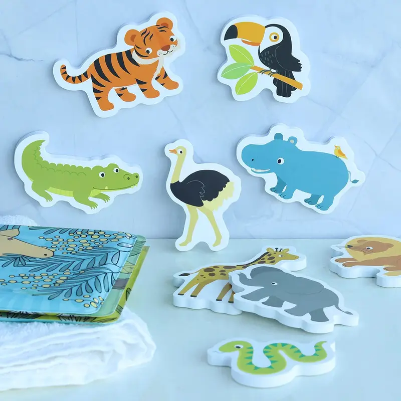 Jouets de bain en mousse – Safari – 14 pièces