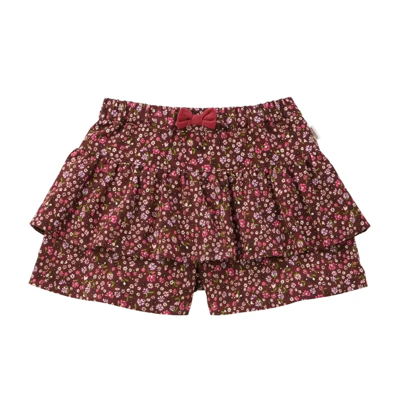 JUPE SHORT BORDEAUX À MOTIFS LIBERTY