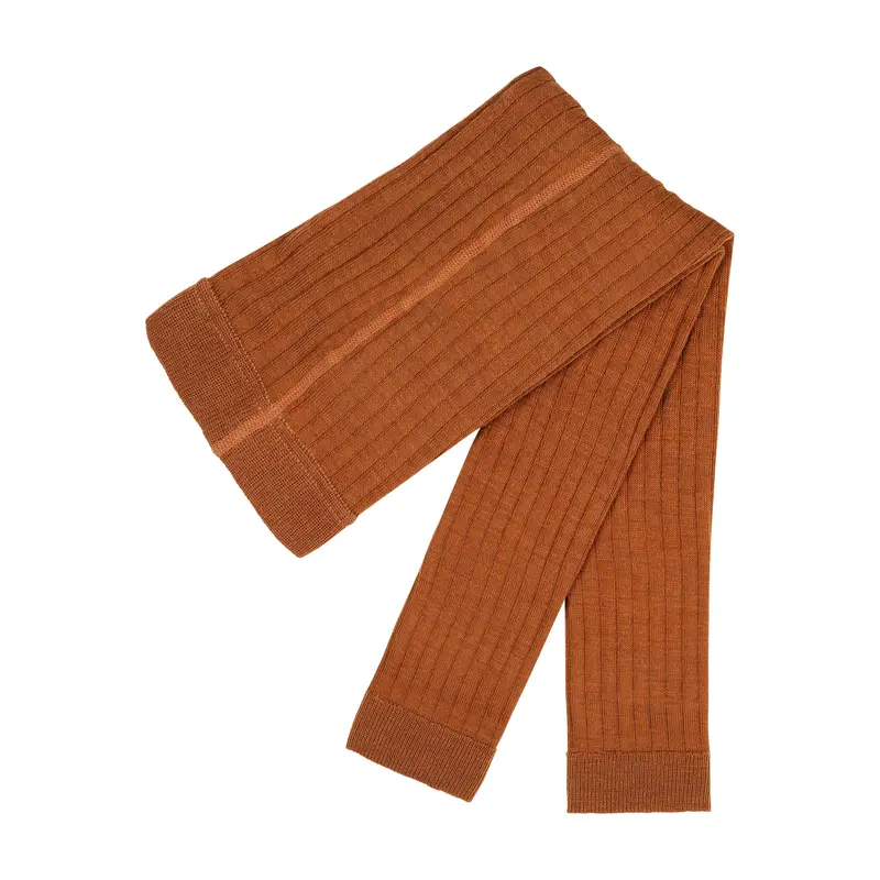 Kids Organic Wool & Cotton Leggings - Rust - 9m-10y