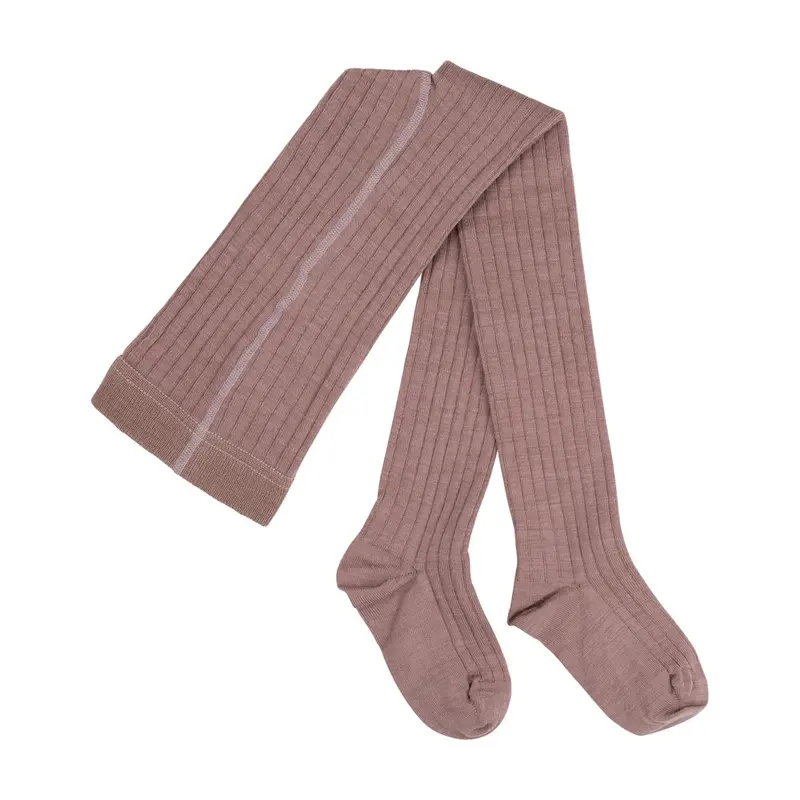 Kids Organic Wool & Cotton Tights - Mauve - 9m-10y