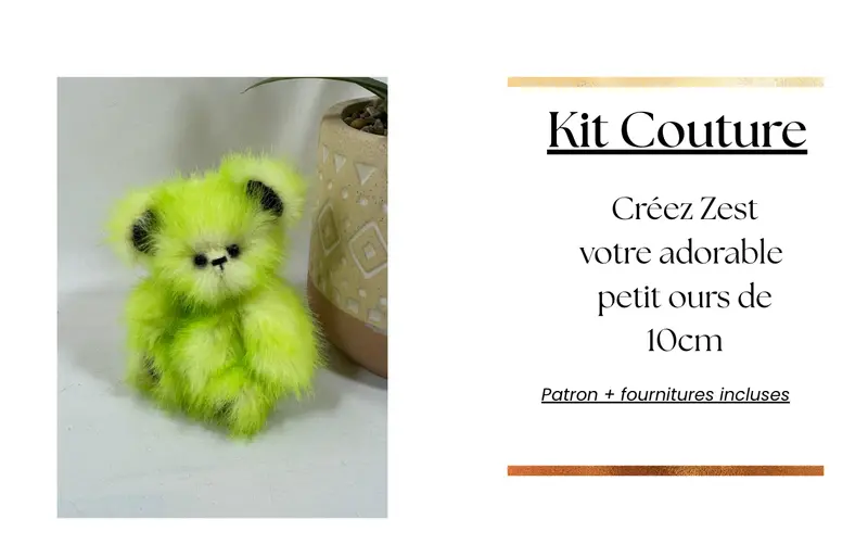 Kit couture Zest – Ours miniature 10 cm à réaliser soi-même
