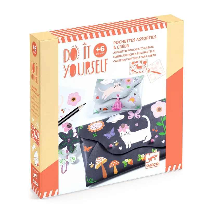 kit créatif pochette et porte-monnaie joyeux amis - Djeco