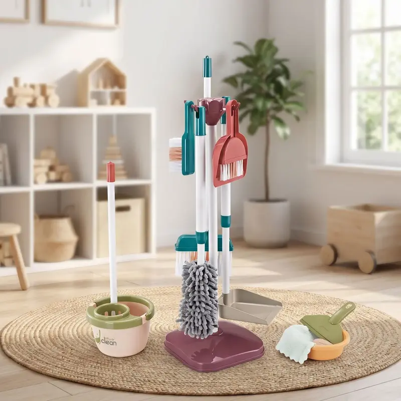 Kit Ménage Enfant | 18 Pièces avec Rangement