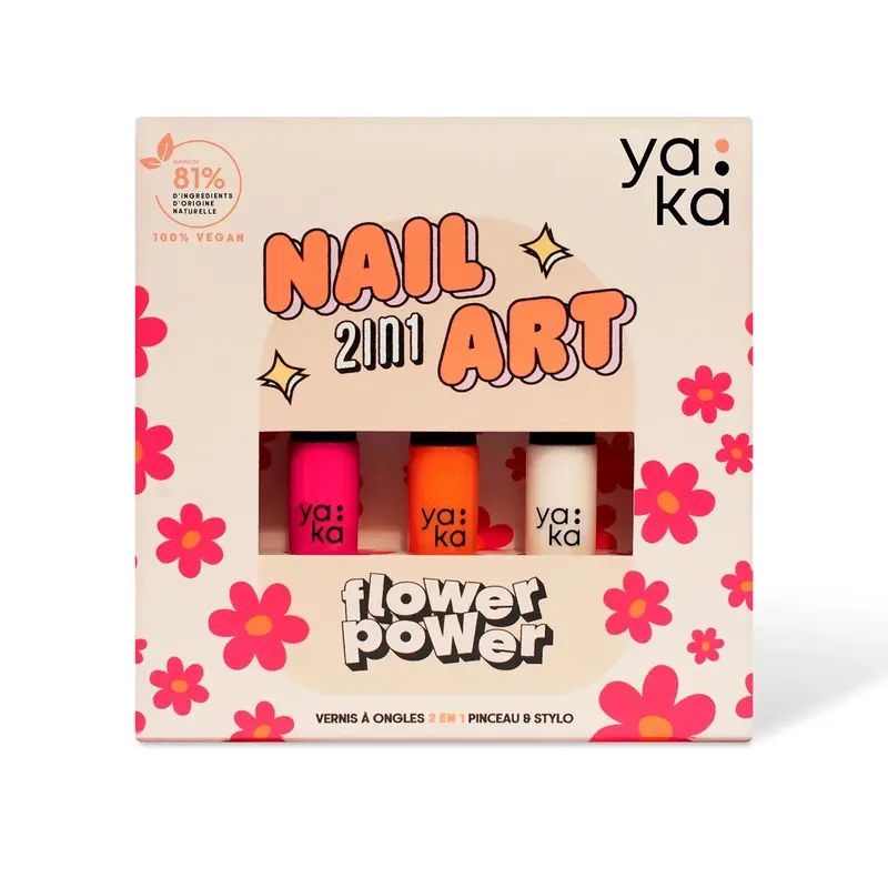 Kit vernis à ongles 2 en 1 flower power - YAKA