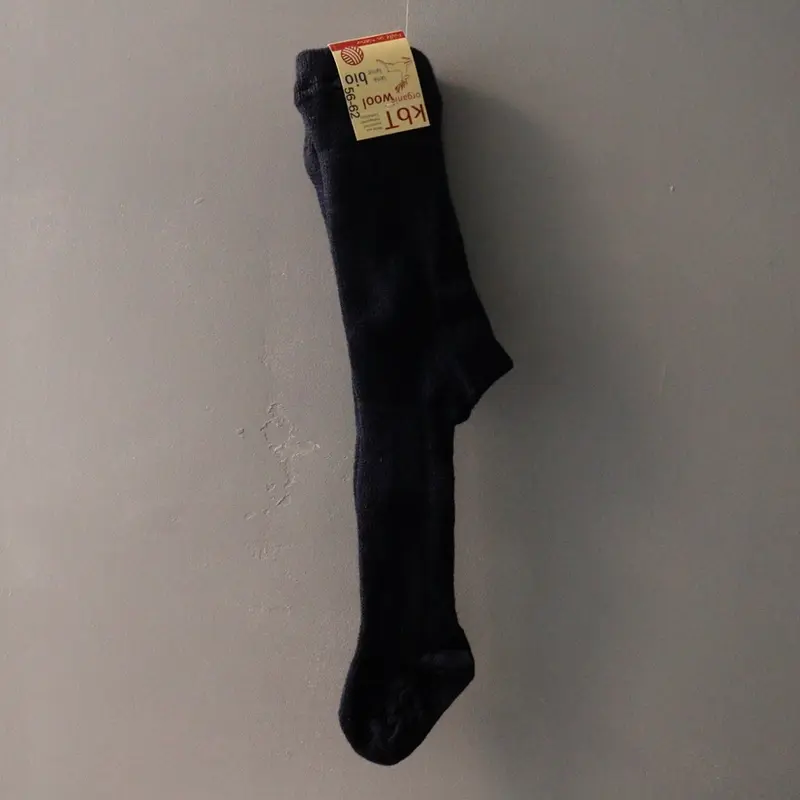 Knitted Wool Tights - Navy - 1m-8y