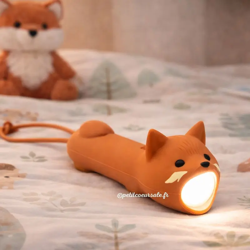 Lampe torche enfant renard rechargeable
