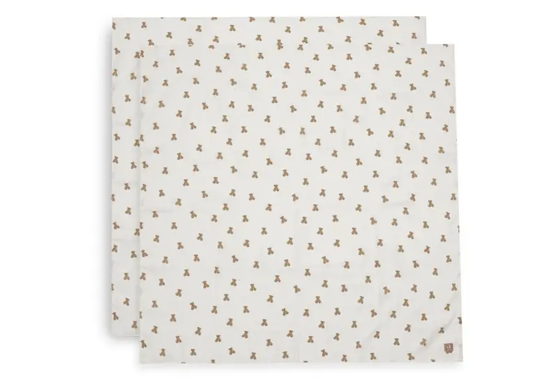 Lange gaze de Coton Large 115x115cm Mini Teddy Bear (2pack) - JOLLEIN