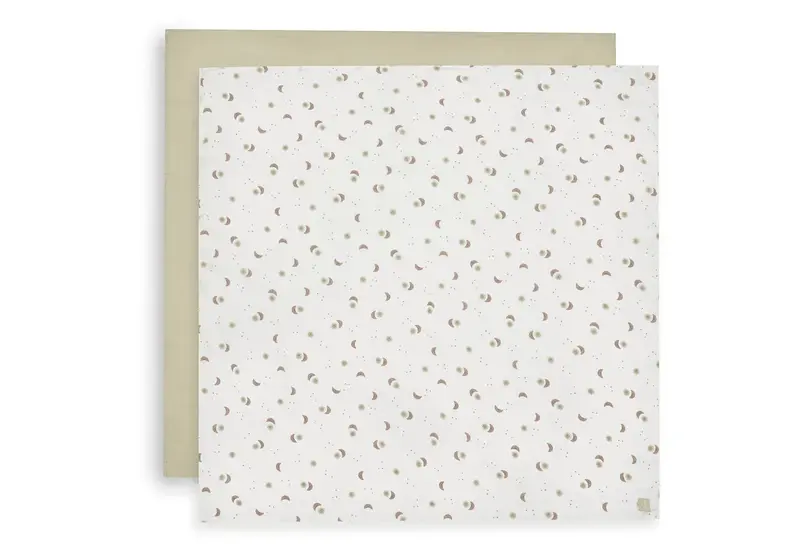 Lange gaze de Coton Large 115x115cm Pretty Over the moon (2pack) - JOLLEIN