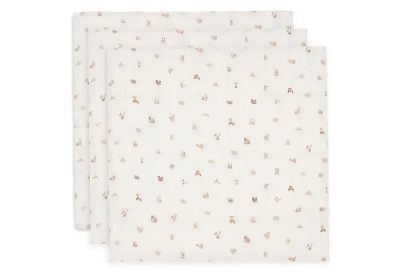 Lange gaze de Coton Small 70x70cm Animal Friends (3pack) - JOLLEIN