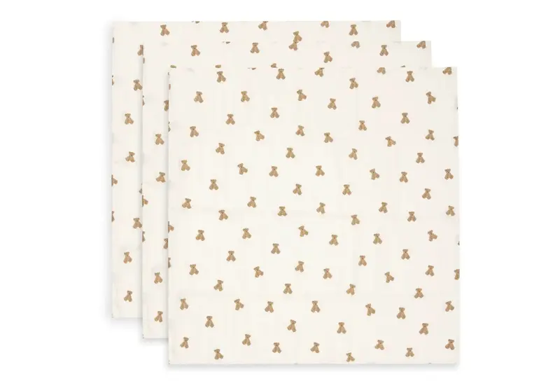 Lange gaze de Coton Small 70x70cm Mini Teddy Bear (3pack) - JOLLEIN