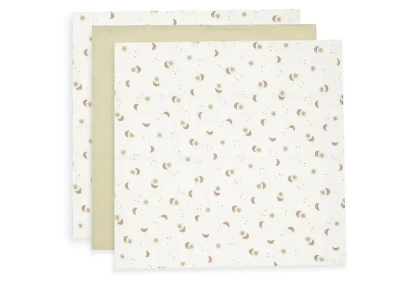 Lange gaze de Coton Small 70x70cm Over the moon (3pack) - JOLLEIN