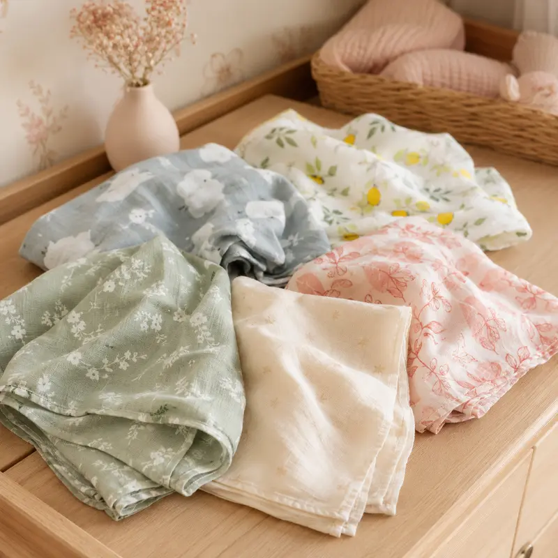 Langes Bébé en Mousseline de Coton — Lot de 5