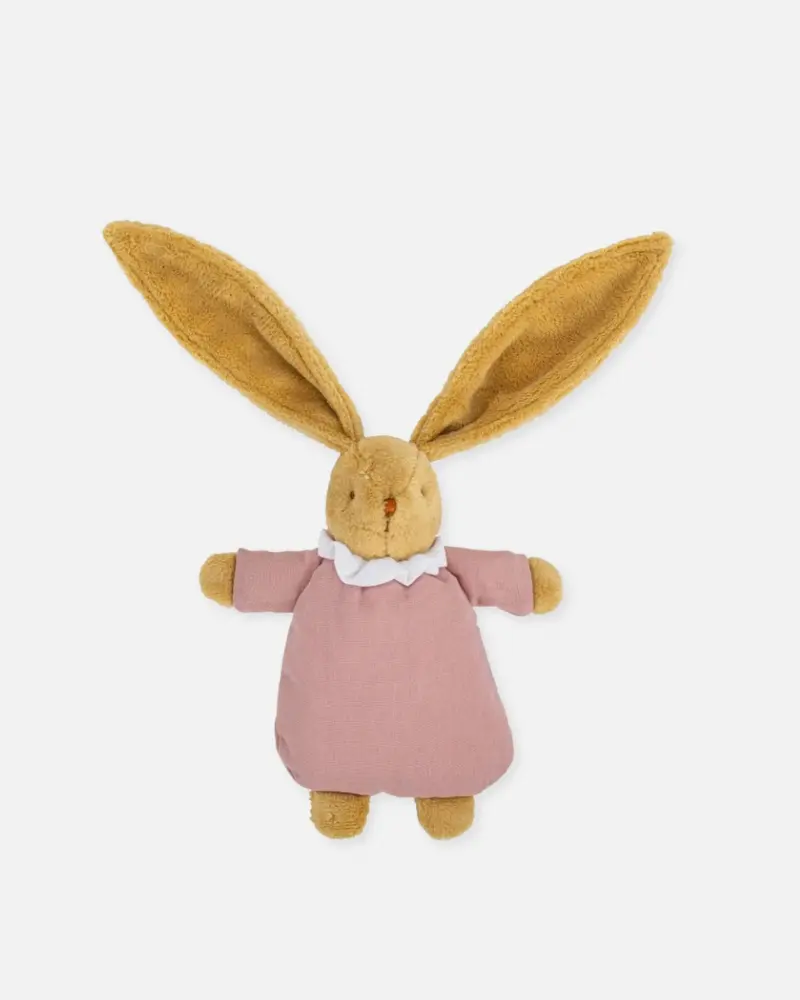 Lapin doudou musical vieux rose