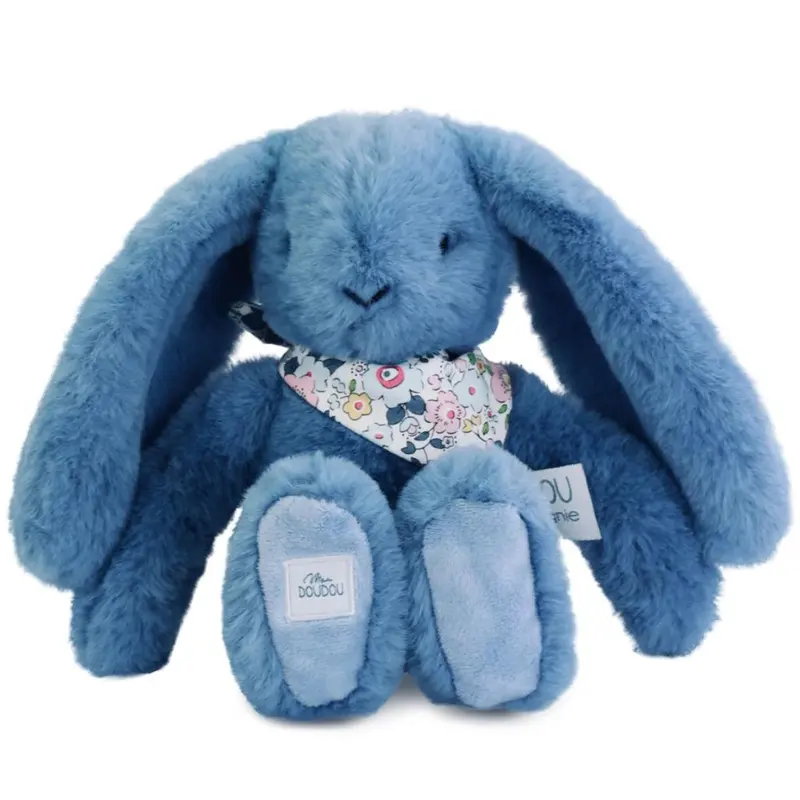 LAPIN FLEURETTE - BLEU 25 cm