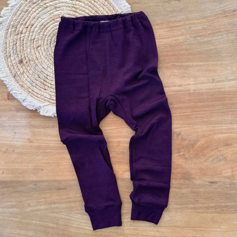 Legging enfant laine et soie Cosilana – Violet