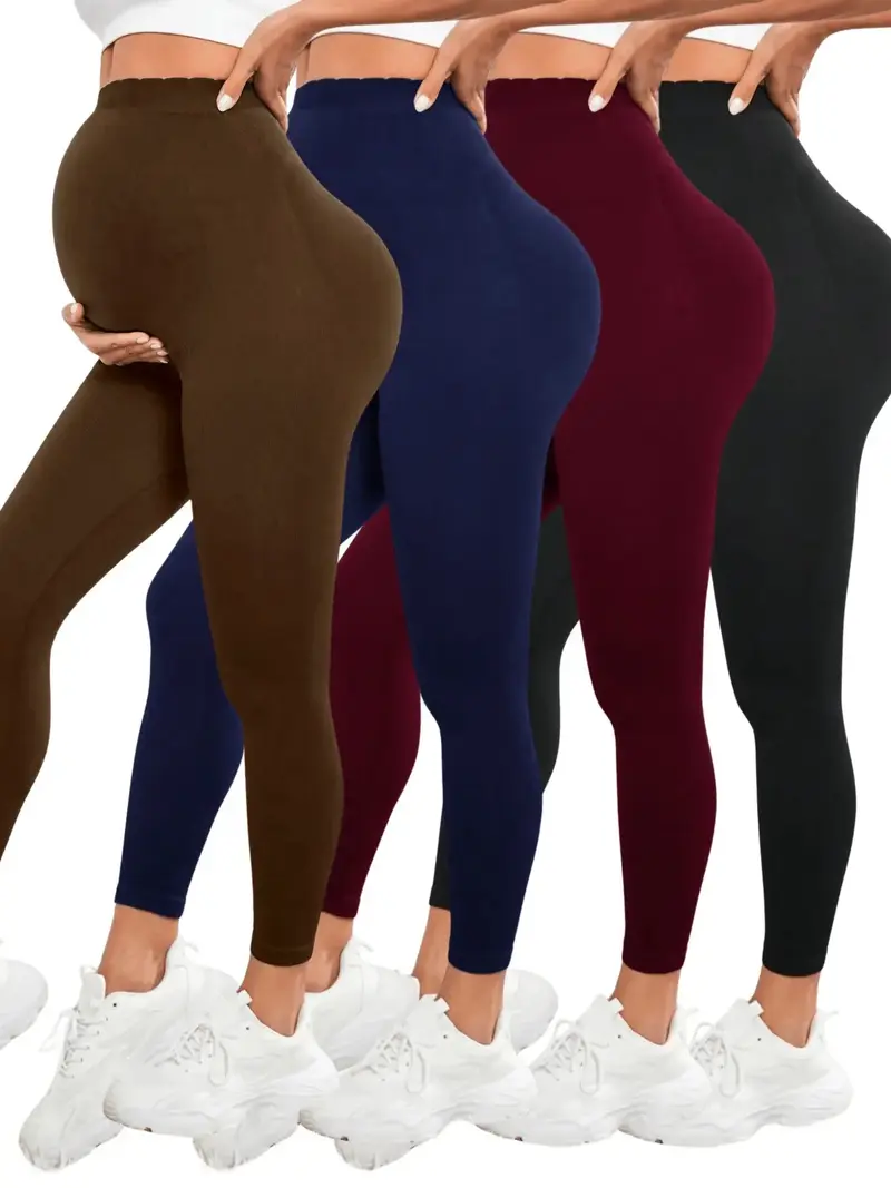 Legging maternité taille haute soutien ventre - collant grossesse confort femme enceinte